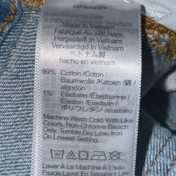 Madewell The Perfect Jean Short Women's Sz 33 Fiore Wash Blue Raw Hem Distressed - Picture 7 of 7